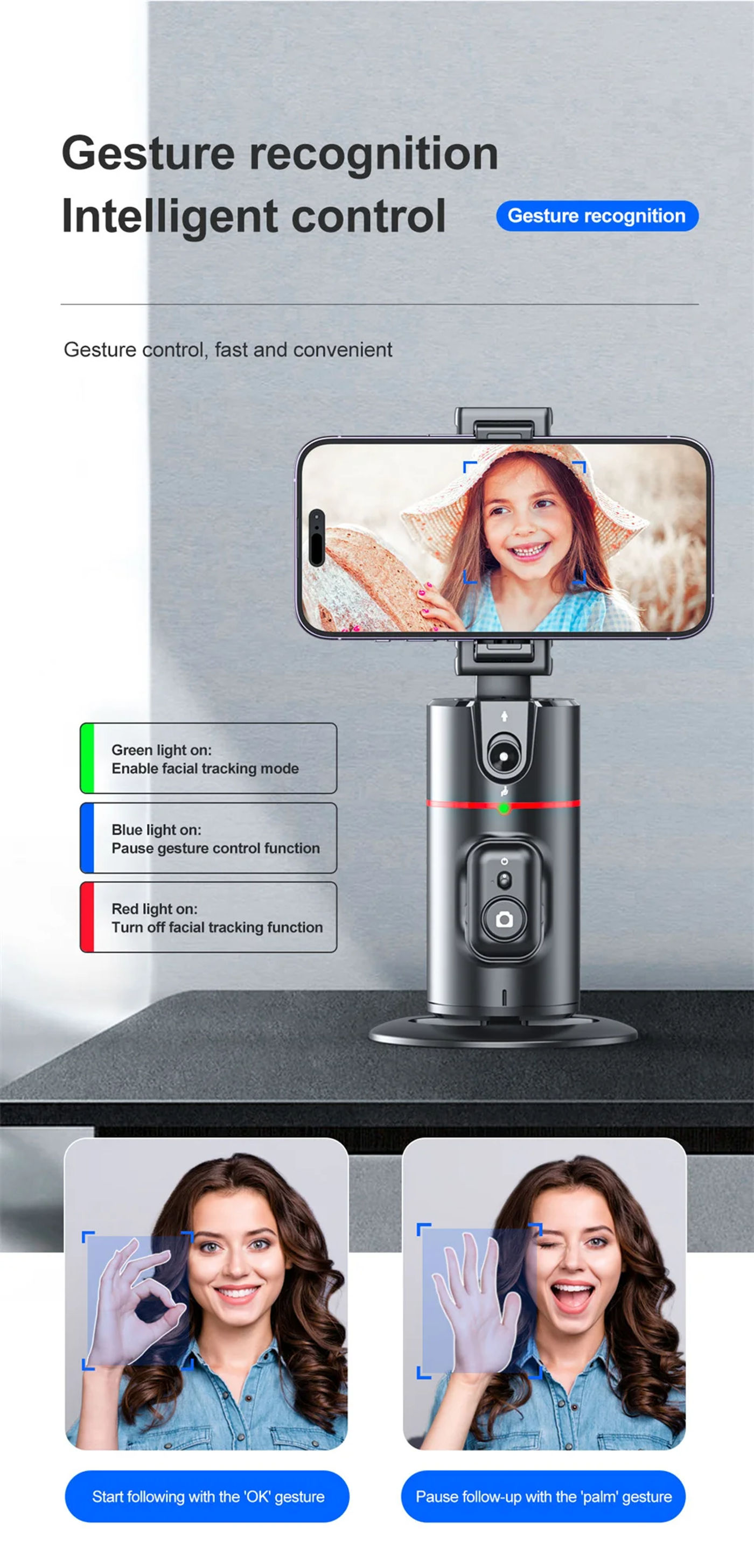 Description Picture 6 of itemFANGTUOSI 2023 New 360 Rotation Gimbal Stabilizer Selfie Stick Monopod Desktop tracking gimbal PTZ For Tiktok Smartphone live