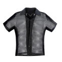 FEWQ Summer Men's Shirt Short Sleeve Streetwear New Trendy Niche Design Mesh Hollowed Out Shirts Loose Male Top 2024 24Y182