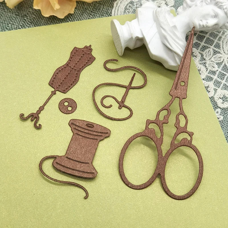 Description Picture 3 of itemCutting Dies Scissors Needle Line Metal Stencil Mold Crafts Die Cut Scrapbook Embossing Decorative Album Cover DIY Card