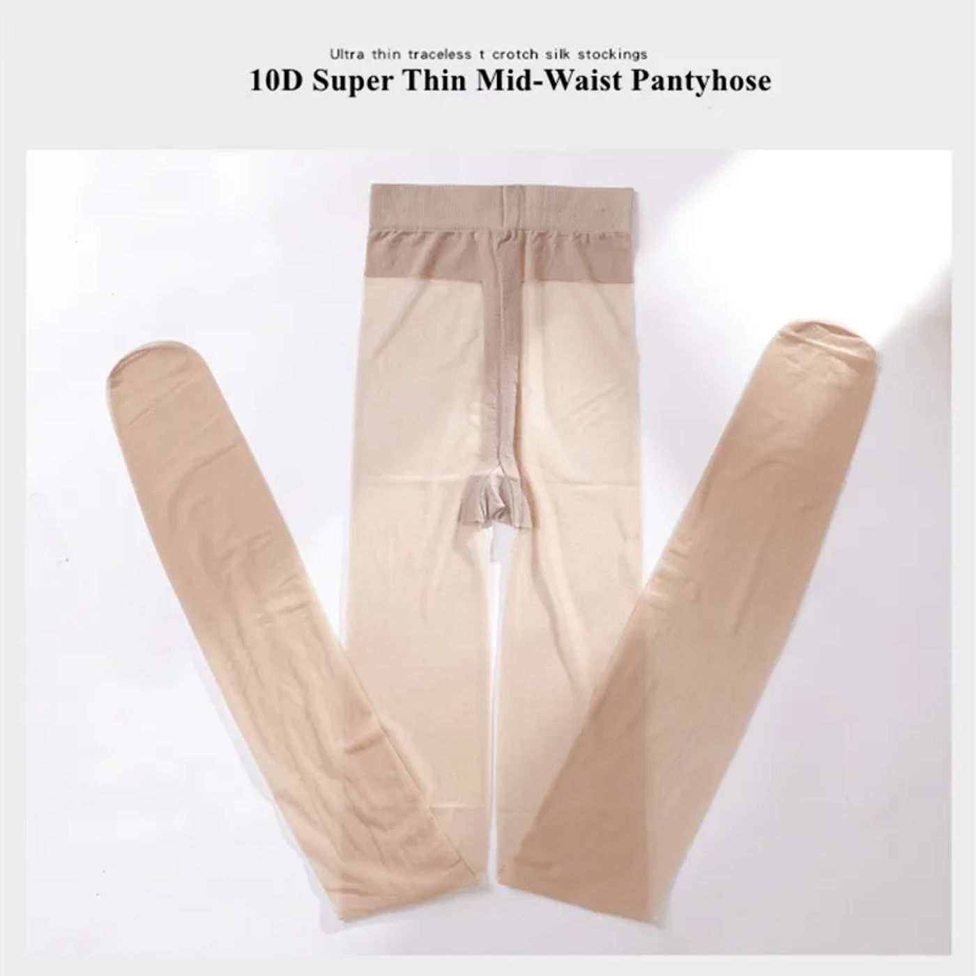Description Picture 2 of itemDOIAESKV New 10D Sexy Women Tights Transparent Women Pantyhose Ultra-thin Nylon Tights Breathable Female Stretchy Sheer Stocking
