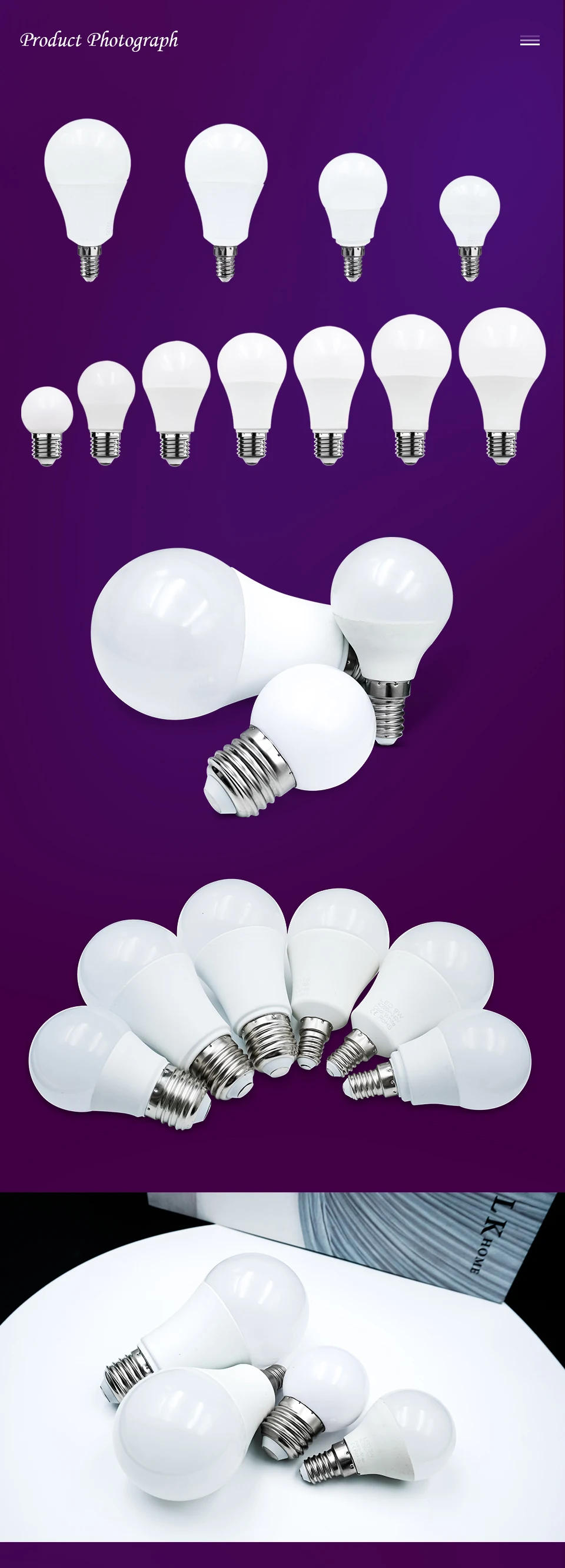 Description Picture 5 of itemLED Bulb Lamps E27 E14 220V 3W 6W 9W 12W 15W 18W 20W 24W Led Light Bulbs Real Power Lampada Living Room Home Indoor Led Bombilla