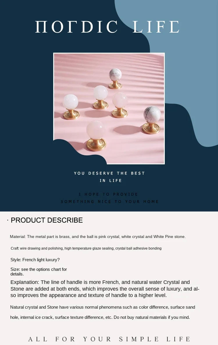 Description Picture 2 of itemModern Style Solid Brass with Crystal Drawer Knobs T Bar Handle Bedroom Pulls Kitchen Cabinet Shoe Box Drawer Cabinet Wine Knob