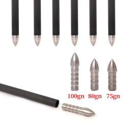 Stainless steel arrow head, 80/100grain, for ID 6.2mm shaft, archery accessory, 50PCs