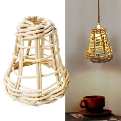 Mini Lamp Shade Hanging Light Fixture Droplight Decoration Decor Rattan Pendant Lamp Shade Pendant Lamp Cover for Home