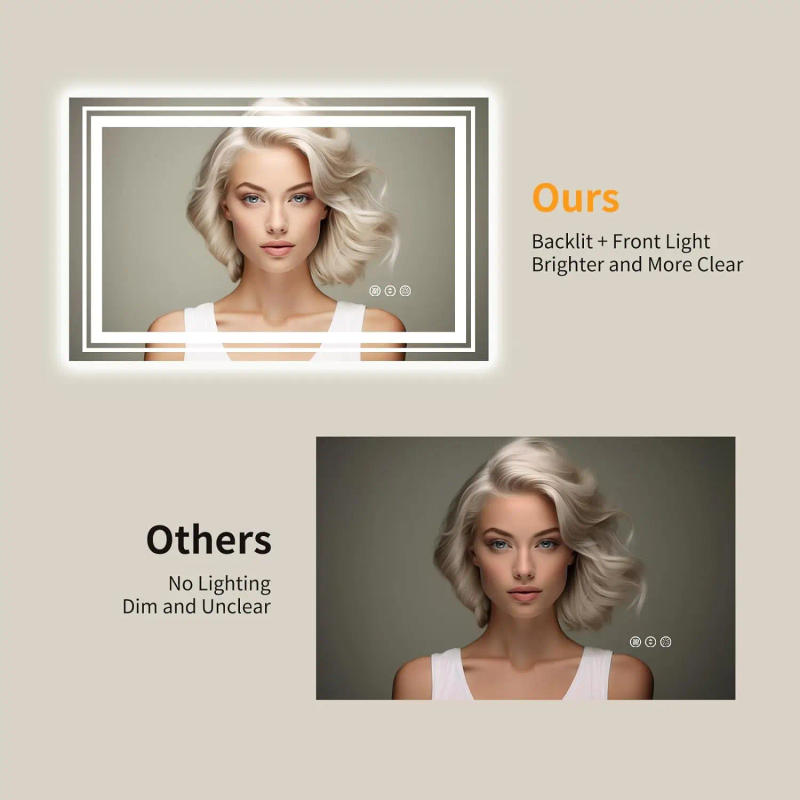 Description Picture 3 of itemLED  Mirror with Lights Backlit and Front Lighted Bathroom Vanity Mirrors for Wall, Anti-FogDimmable Wall Mirrors for Bathroom