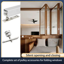 Partition Folding Door and Window Hanging Wheel Hardware Slide Rail Kitchen Balcony Linked Sliding Hidden Hanging Sliding Track