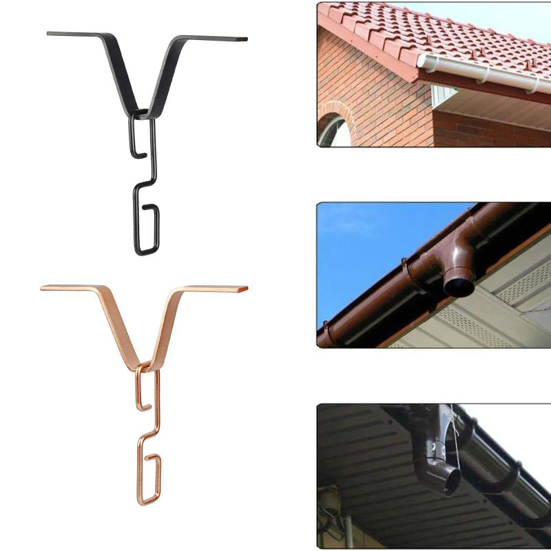 Description Picture 2 of itemain Chain Gutters Adapter Clip V Shaped Hook Hanger System Accessories, Sturdy, Rustproof, Rain Chain V Hook