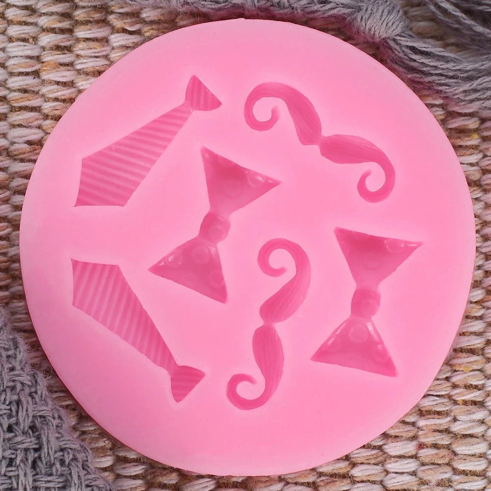 Description Picture 5 of itemMoustache Tie Bows Silicone Cake Decor Molds DIY Chocolate Cupcake Cookies Desserts Fondant Mould Cake Decorating Baking Tool