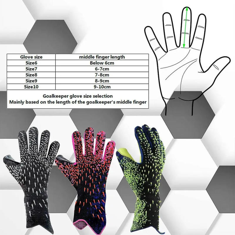 Description Picture 3 of itemGoalkeeper Gloves Strong Grip for Soccer Goalie Goalkeeper Gloves with Size 6/7/8/9/10 Football Gloves for Kids Youth and Adult