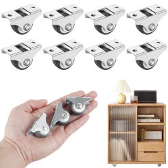 4/8PCS Furniture Caster 1inch Soft Rubber Universal Wheel Swivel 8KG Heavy Duty Furniture Wheels For Platform Trolley Accessory