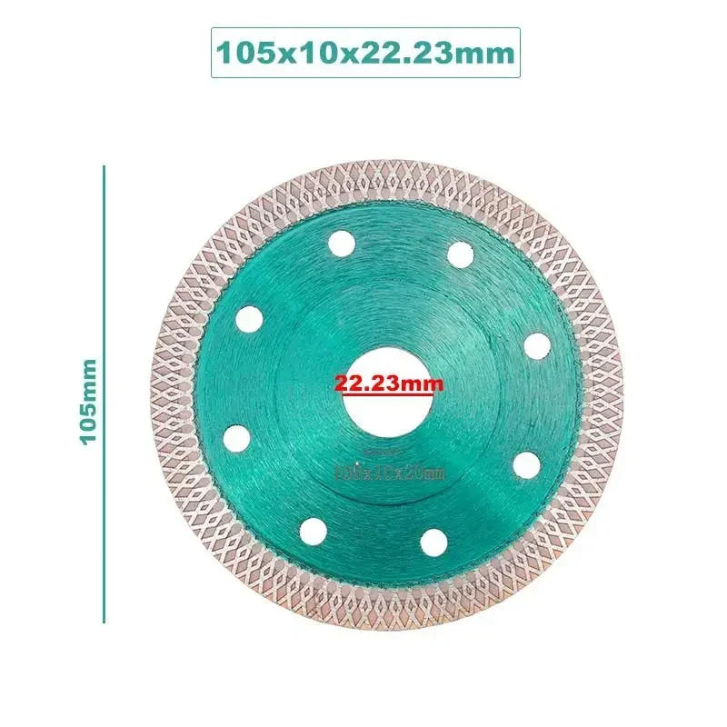 Description Picture 4 of item105/115/125mm for Porcelain Ceramic Tile Green Diamond Saw Hot pressed sintered Mesh Turbo blade Cutting Disc Diamond Wheel