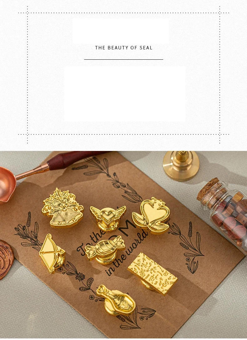 Description Picture 3 of itemChristmas Wax Seal Stamps Sealing Wax Vintage Sello Candy Retro Envelopes Sealing Stamp Head Wedding Invitations Cards ZT0109