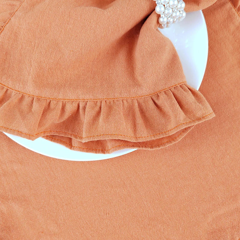 Description Picture 6 of item4PCS 35x50cm Flounced Cloth Napkins Cotton Ruffles Soft Wedding Decoration Home Table Decor Party Christmas Fishtail Tea Towel