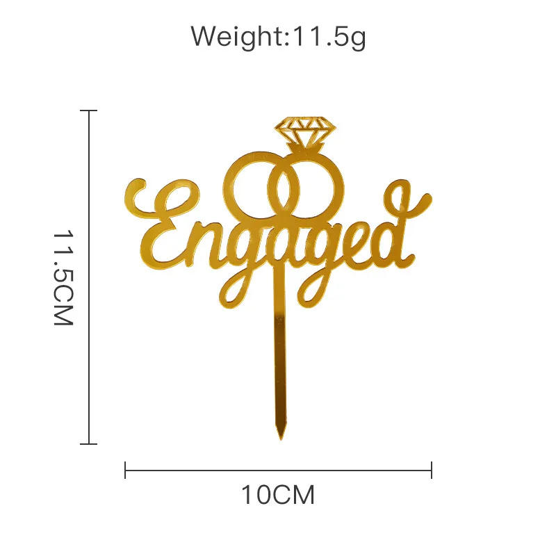 Description Picture 5 of itemAcrylic Cake Topper Romantic Proposal Diamond Ring Bride To Be Wedding Party Cake Decoration Wedding Baking Party Favors
