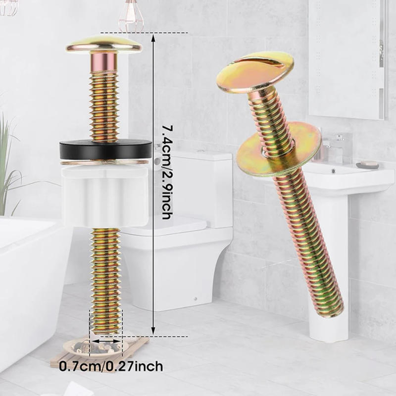 Description Picture 2 of item2/8pcs Toilet Seat Bolt Screw Set Heavy Duty Hinge Bolts And Nuts Replacement Bathroom Toilet Accessories Water Tank Bolts Tools