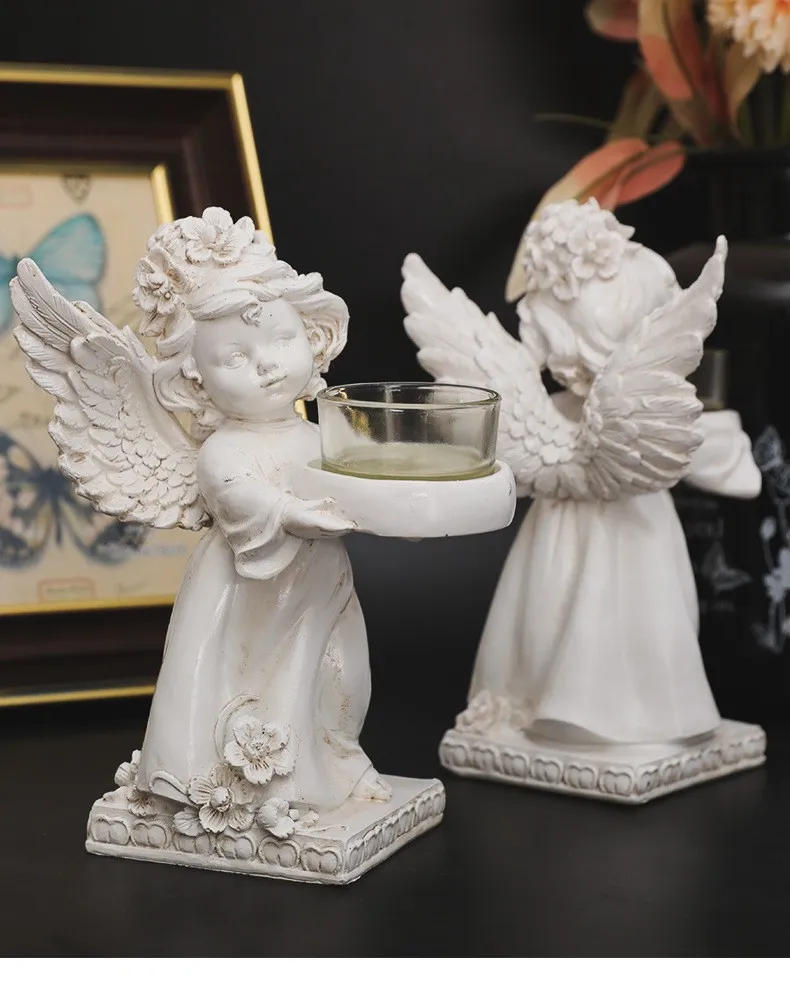 Description Picture 6 of itemCandle Cup Holders Angel Candlestick Decoration Decoration Restaurant Romantic Candlelight Dinner Layout Room Tabletop Decor