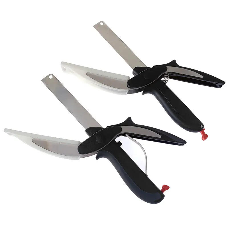 Description Picture 3 of item2 In 1 Multi Stainless Steel Shear Household Vegetable Separable Barbecue Steak Cutting Scissors Kitchen Tool Fruit Knife