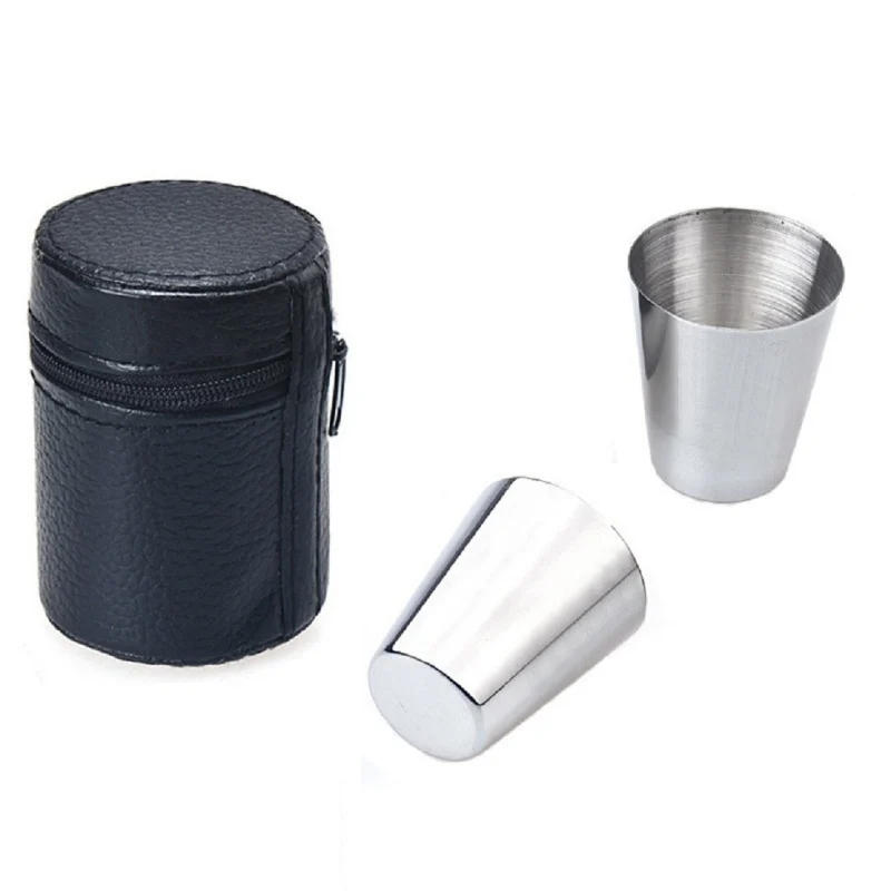 Description Picture 3 of item4/6pcs 30ml Mini Stainless Steel Cups Set Outdoor Practical Travel Shot Glasses For Whisky Wine With Case Portable Drinkware