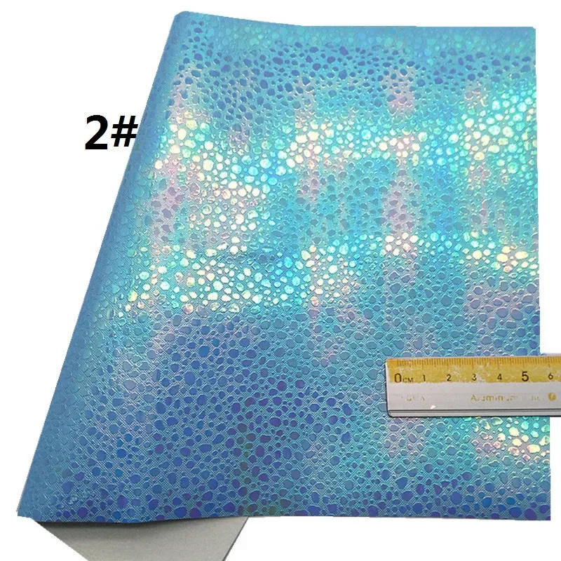 Description Picture 6 of itemLight Blue Faux Leather Sheet Metallic Synthetic Leather Snake Stones Embossed Faux Leather Vinyl for DIY Craft 8.2"x11.4" SJ554