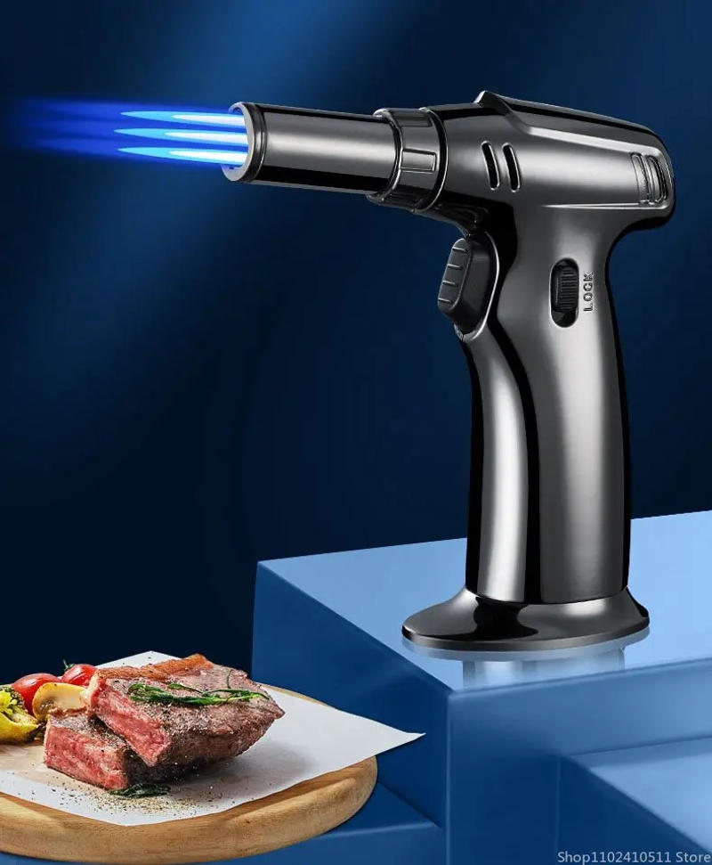 Description Picture 2 of item3 Fire Torch Lighter Windproof Turbo Welding Spray Gun Flame Butane Kitchen Camping Gadget Men Cigar Lighter Smoking