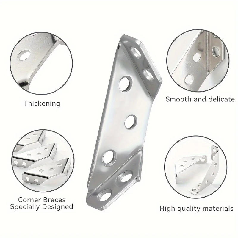 Description Picture 2 of itemSet of 20 stainless steel corner brackets with screws, L-shaped corner brackets, used for wooden furniture