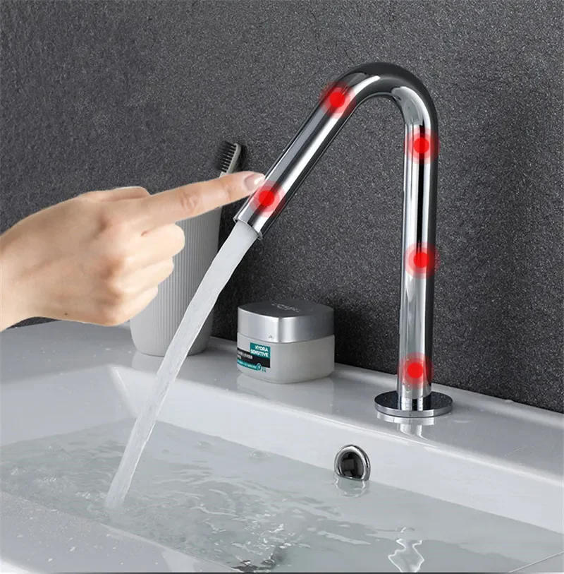 Description Picture 4 of itemSmart Touch Bssin Faucet Gold Automatic Sensor Bathroom   Mixer Crane, Free Touch Sink Tap, Bathroom Sink