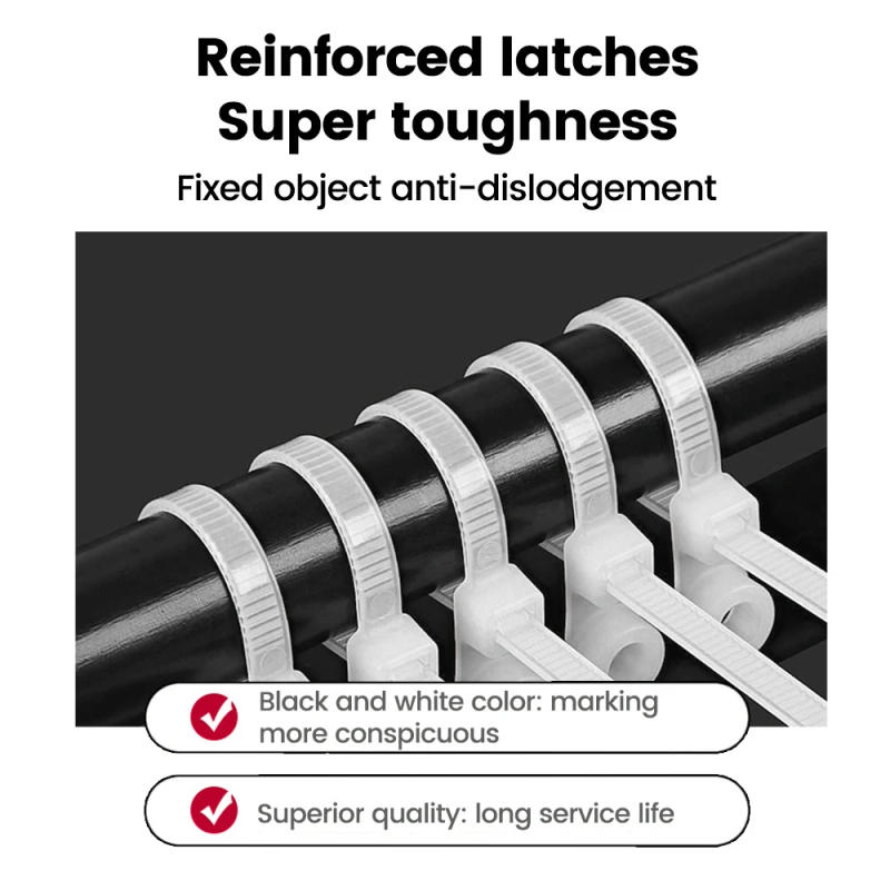 Description Picture 6 of item100Pcs Screw Hole Cable Ties Fixed Cable Tie Nylon Cable Zip Ties With Screw Hole Mount Self Locking Loop Wrap Bundle Tie Straps