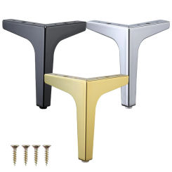4Pcs Black Gold Furniture Legs for Metal Coffee Table Feet Bed Sofa Chair Legs Dresser Bathroom Cabinet Replacement Feet