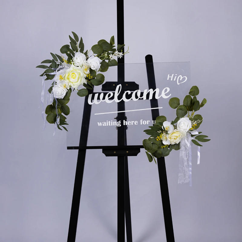 Description Picture 4 of item50cm 2Pcs Artificial Flower Swag Floral Swag Garland Wedding Arch Flowers Kit for Sign Rustic Artificial Floral Swag Arch Deco
