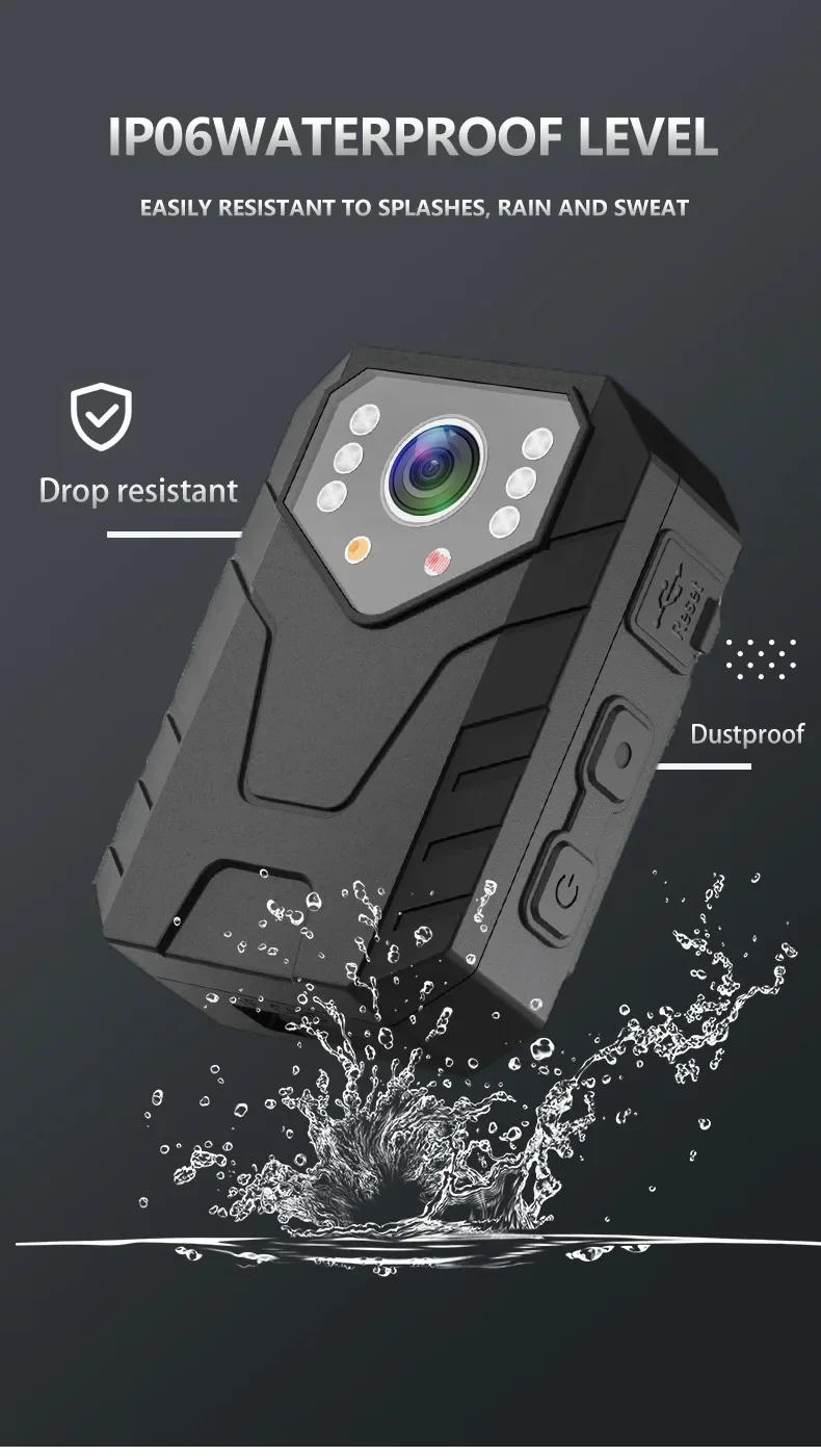 Description Picture 2 of item4K HD Mini Camera Portable Body With 2 Inch IPS Touch Screen Video Recorder Night Vision Police Camcorders Back Clip Action Cam