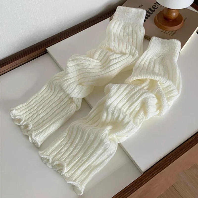 Description Picture 6 of itemCute Japanese Lolita JK Leg Warmers Women Ankle Warmer for Girls Gothic Long Socks Y2K Thin Knitted Cosplay Heap Heap Socks