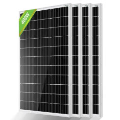 Monocrystalline Solar Panel Modules, 400W, 100W, 12V, 4 Pieces, Kit for Camping, Boat, RV, Hut Farm