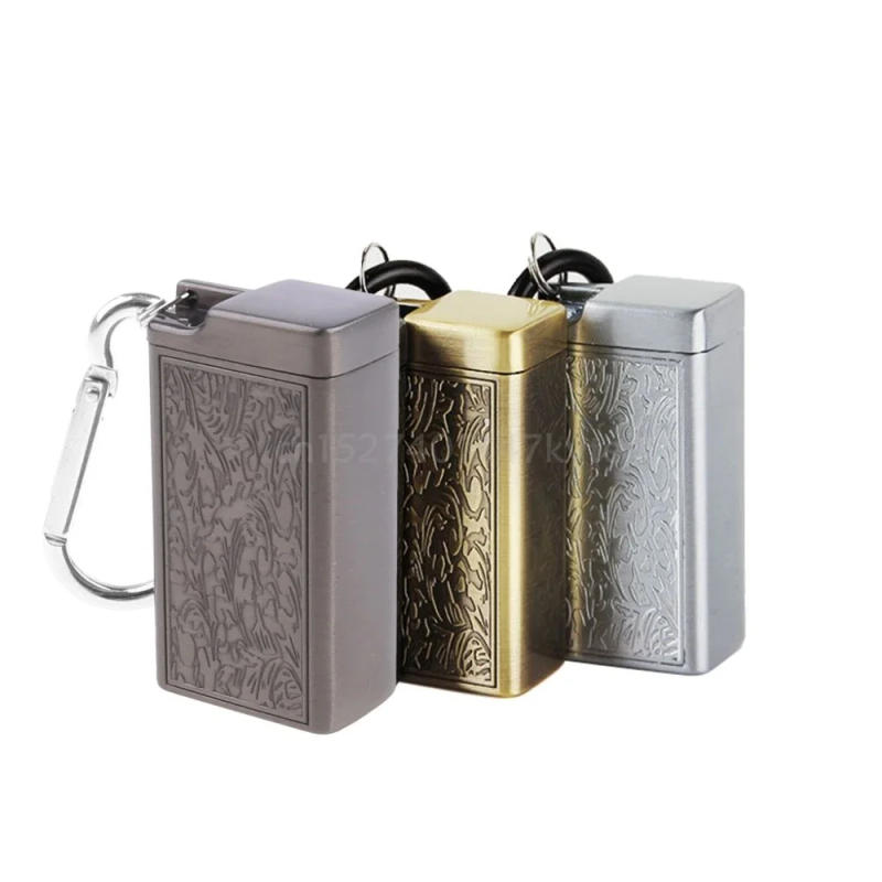 Description Picture 3 of itemSmoke Ash Tray Mini Portable Ashtray Outdoor Keychain Metal Pocket Holder with Lid Aluminum Storage Windproof Cigarettes