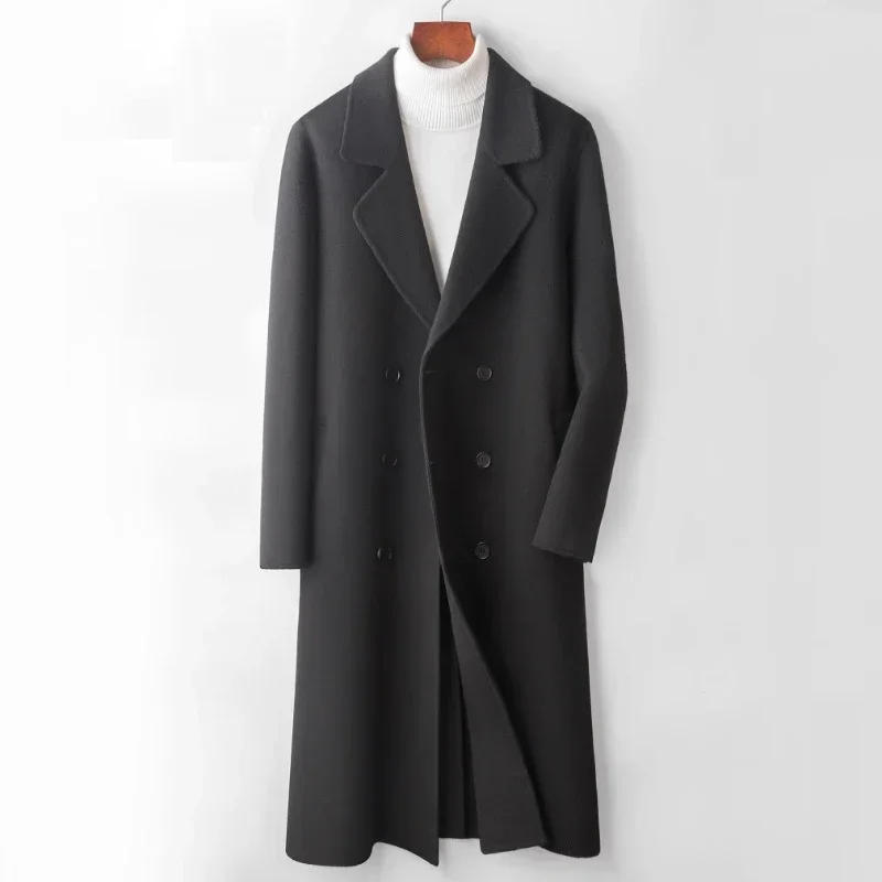 Description Picture 5 of itemAutumn and Winter Coat Men's New Double Breasted British Medium Length Style