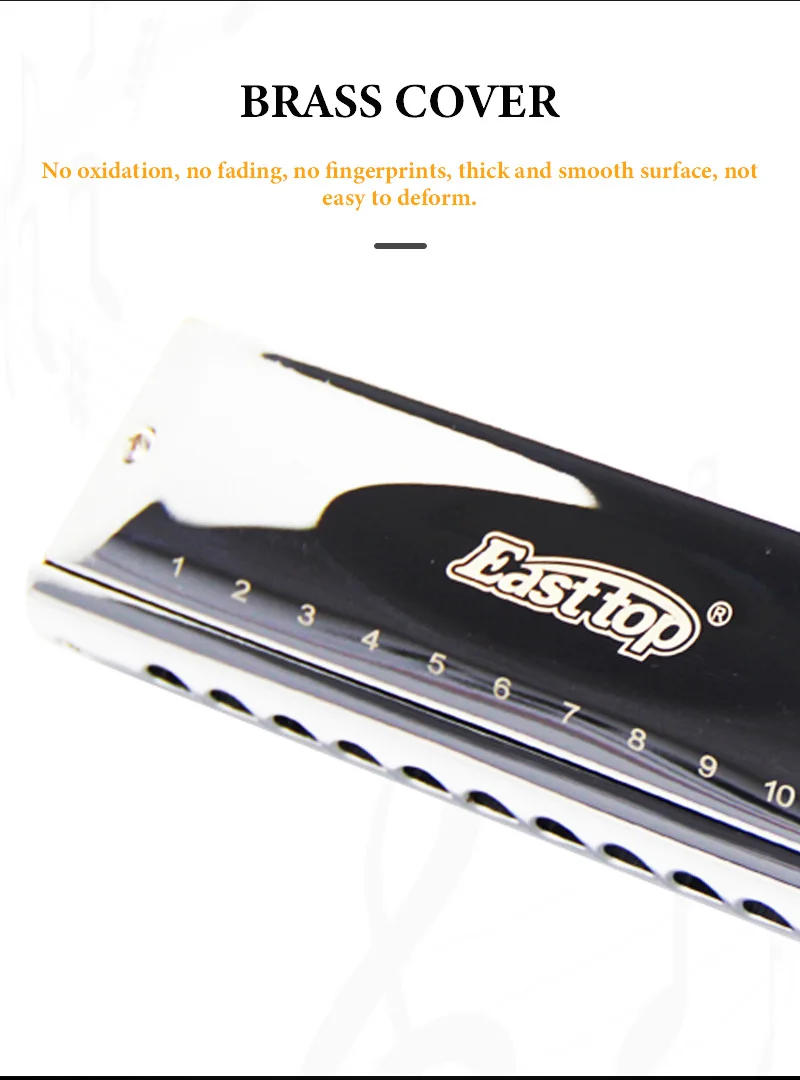 Description Picture 3 of itemEASTTOP T1248 12 Hole 48 Tone Chromatic Harmonica Alto D Key Mouth Professional Sound Music Instruments