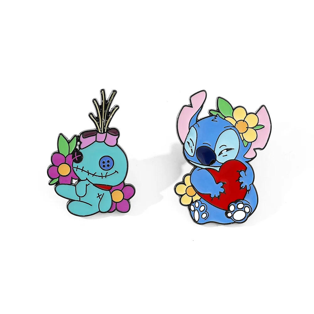 Description Picture 2 of itemSet Brooch Iconic Brand Pins Lilo&Stitch Enamel Pins Denim Jacket Pin Ladies Brooch Boys Punk Shirt Badge Hat Pin Gift for Friends