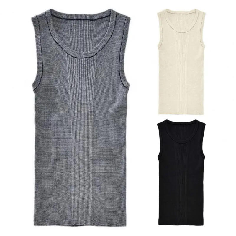 Description Picture 3 of itemMen Summer Vest Men's Ribbed Knitted Summer Vest Slim Fit Sleeveless Tank Tops for Casual Activewear Fitness Gym Streetwear Men