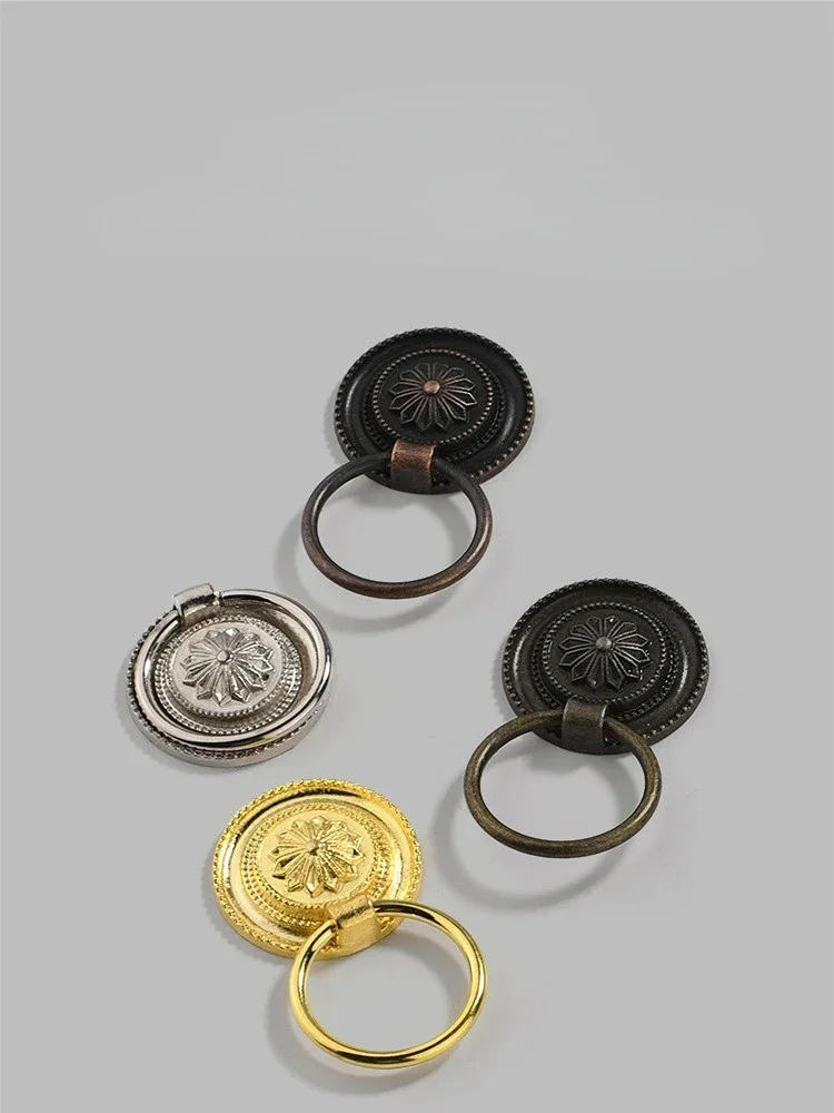 Description Picture 2 of itemBronze Pull Ring European Style Antique Wardrobe Drawer Knob Kitchen Furniture Cabinet Door Handle Ivory Home Hardware fittings