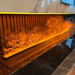 Modern 3D Steam Fireplace Silent Decorative Humidifier Electric Flame LED Water Vapor Fireplace Indoor Remote TV Wall Room Decor