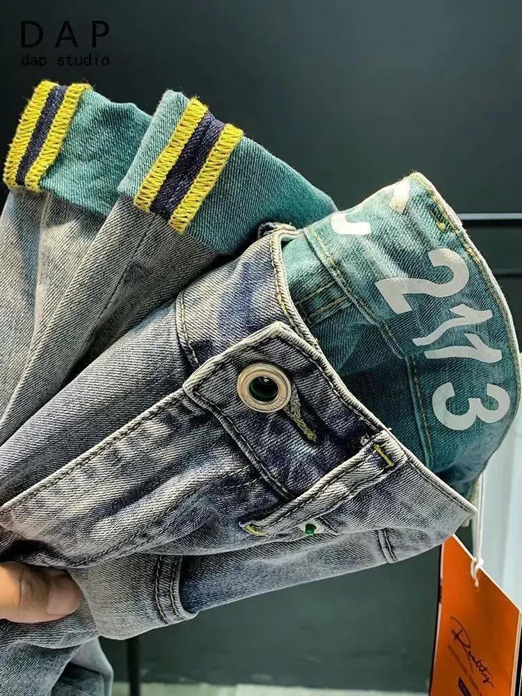 Description Picture 4 of itemHigh-end 2023 Harajuku Designer Clothes Denim New Trousers Kpop Stretch Trendy Korean-style with Our Luxury Men's Casual Jeans