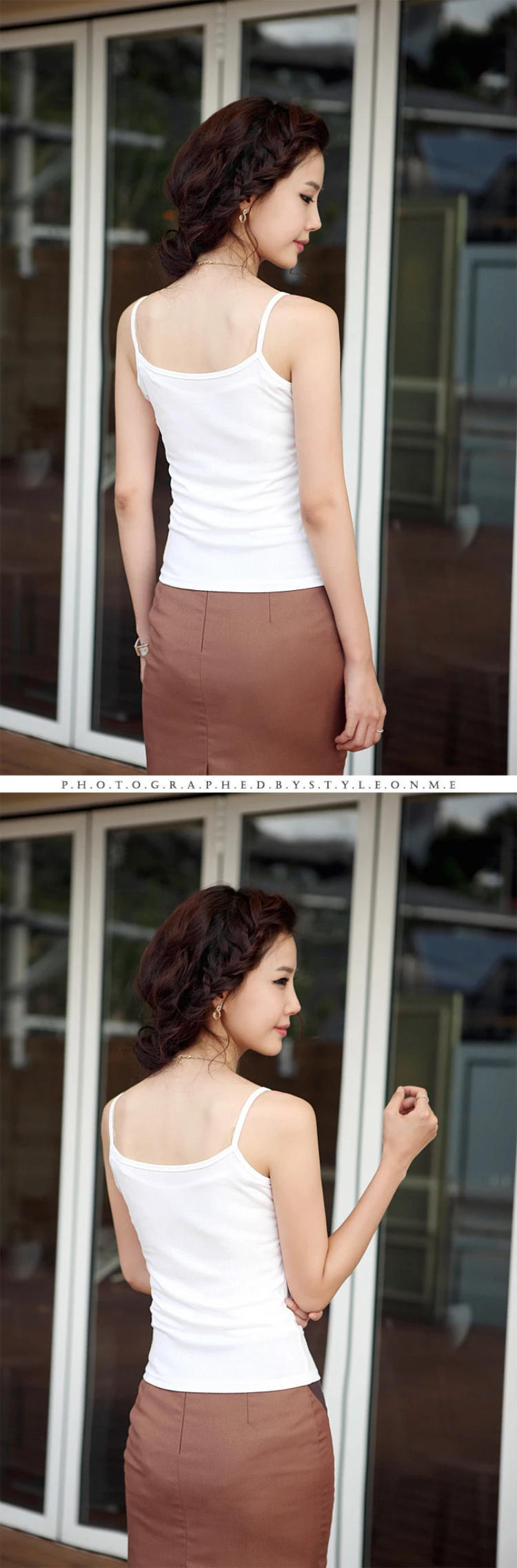 Description Picture 5 of itemSexy Camisoles Women Crop Tops Sleeveless Shirt Bralette Tops Solid Color Strap Skinny Vest Female Slimming Tanks Bra Underwear