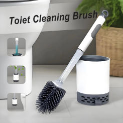 Hanging Silicone Toilet Brush Cleaner With Long Handle Flexible Cleaner Quick Drying Bathroom Brush Holder Bathroom Accessories