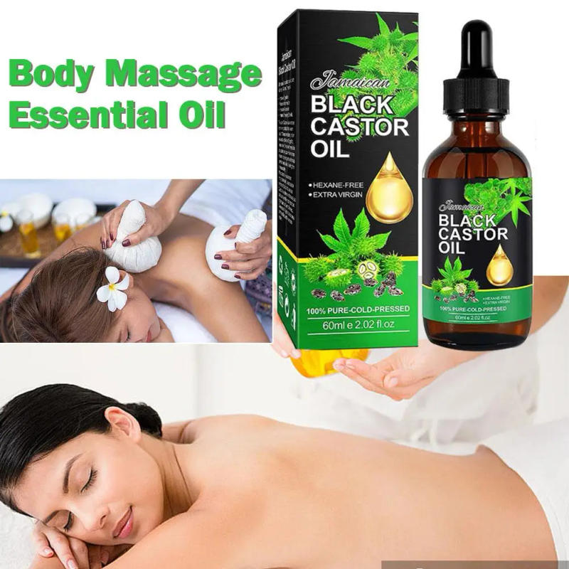 Description Picture 4 of itemBlack Castor Oil Nourishes Skin Massage Essential Oil Growth Prevents Eyebrows Aging Hair Care Products Skin W9F2