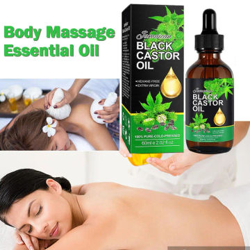 Black Castor Oil Nourishes Skin Massage Essential Oil Growth Prevents Eyebrows Aging Hair Care Products Skin W9F2