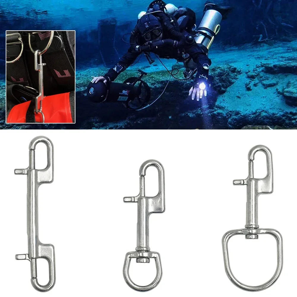 Description Picture 6 of itemStainless Steel Diving Swivel Bolt Snap Hook Clip Double Head Diving Hook Stainless Steel Oval Swivel Spring Snap Hook For