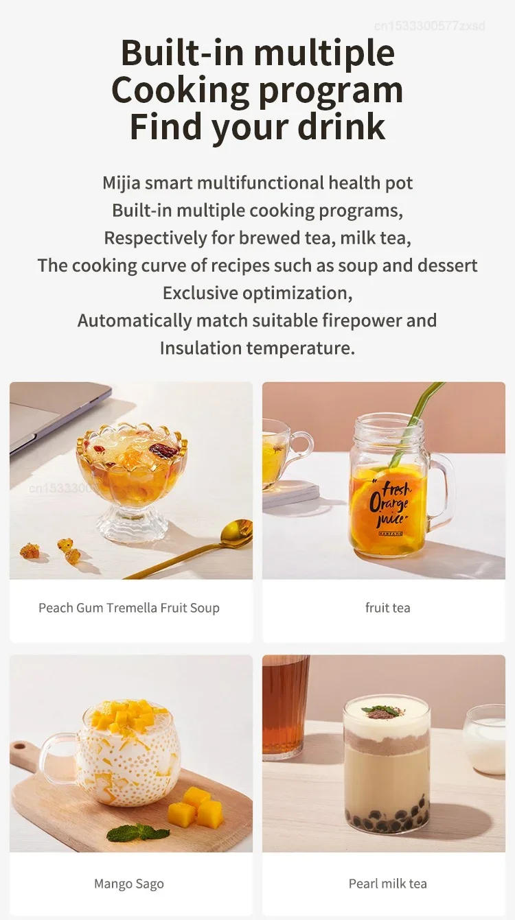 Description Picture 4 of itemNew Iconic Brand Mijia Multifunctional Health Pot 304Stainless Steel Glass Electric Kettle 1.5L High-capacity Household Thermal Kettle