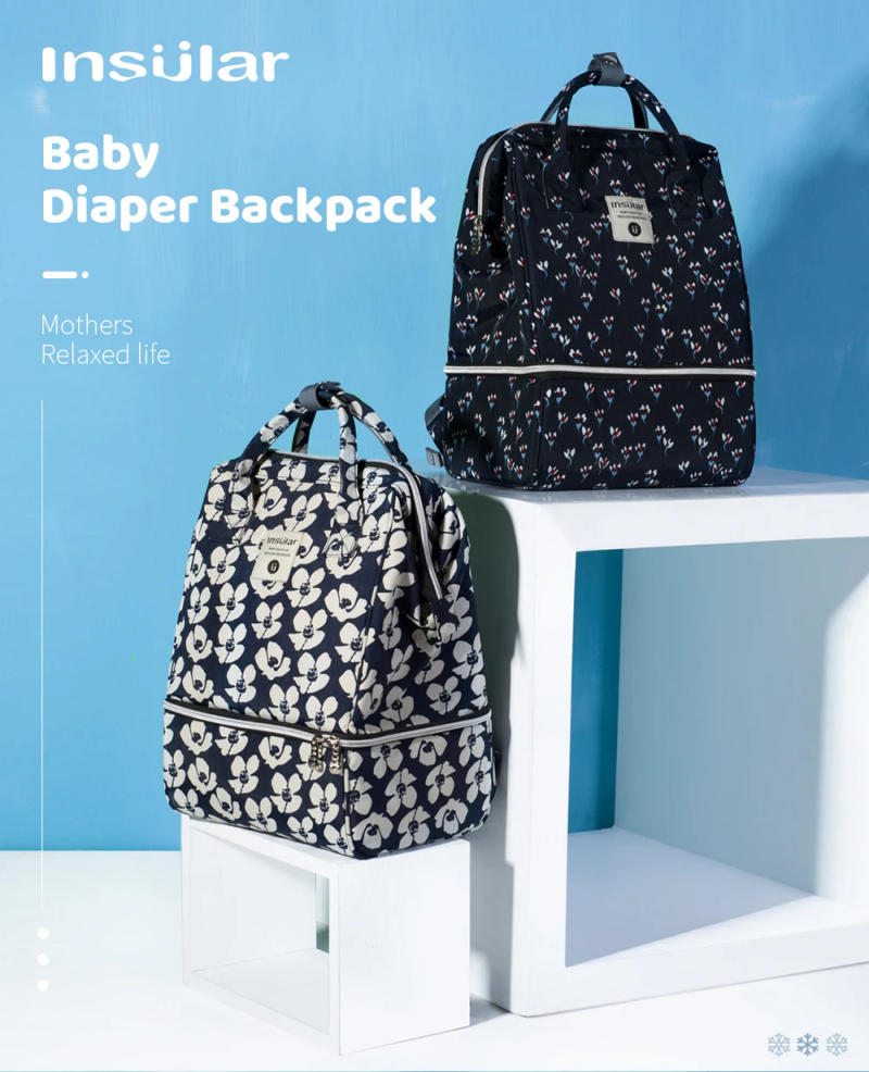 Description Picture 2 of itemInsular Baby Diaper Bag Multifuntion Nappy Stroller Backpack Maternity Mummy Bag Baby Waterproof Diaper Changing Bag Backpacks