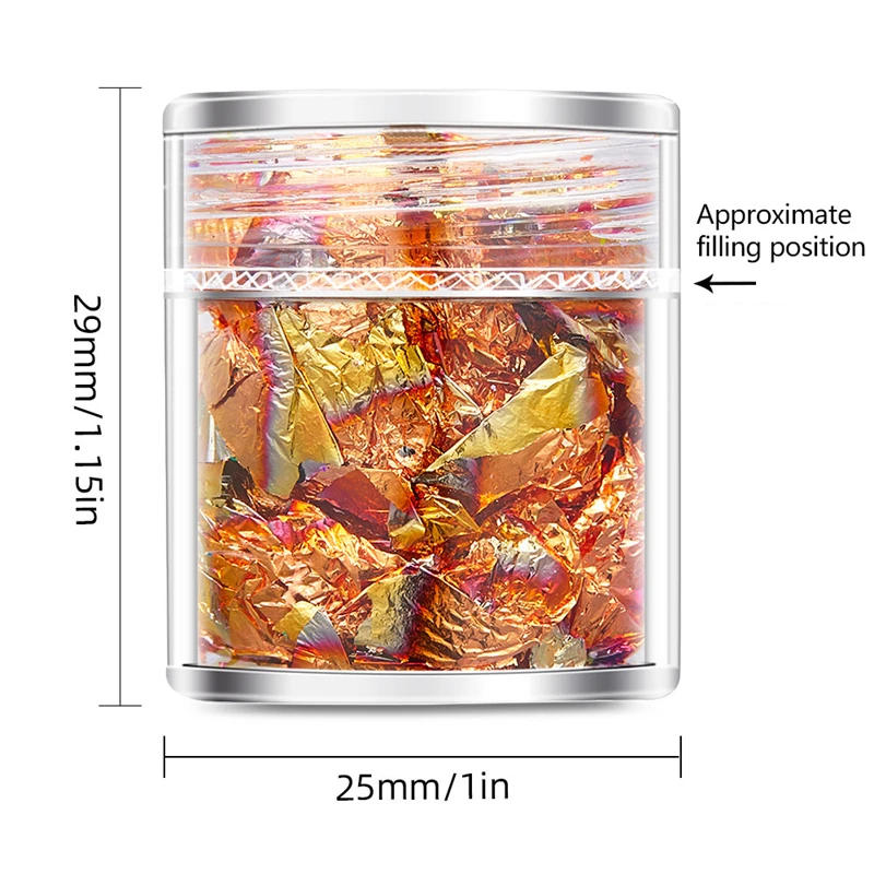 Description Picture 5 of item4 Bottle Gold Leaf Flakes Sequins Glitter Epoxy Resin Filling Gold Foil DIY Nail Art Decor Foil Paper Jewelry Making Accessories