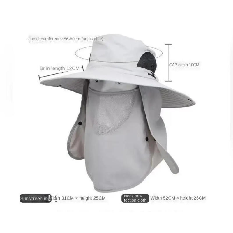 Description Picture 3 of item1Pcs Fishing Hat With Mask Summer Sun Protection Wide Brim Women Men Sun Cap Mountaineering Hunting Hiking