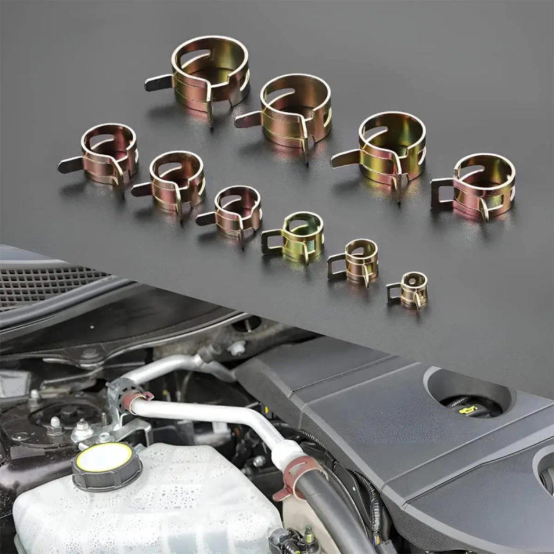 Description Picture 5 of item155Pcs 6-22mm 10 Size Manganese Steel Spring Driven Hose Clamp Low Pressure Air Clamp Fastener Sorting Kit For Pipes,Automobiles